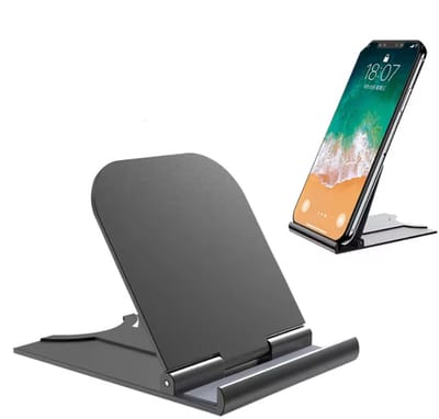 Telefoonstandaard - Verstelbare telefoonhouder - Bureaustandaard voor smartphone - 1 stuk - Zwart - 8/6CM - Kunststof - CHPN