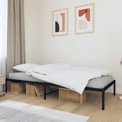 vidaXL - Bedframe - metaal - zwart - 90x200 - cm