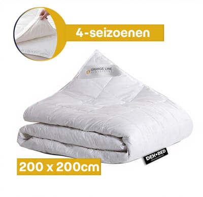 Dekbed-Discounter - Orange Line Dekbed 200 x 200 cm - Verkoelend dekbed - Wasbaar op 60 graden - Anti-allergisch - Wit