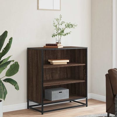 vidaXL - Dressoir - 68x35x76 - cm - bewerkt - hout - en - metaal - bruin - eikenkleur