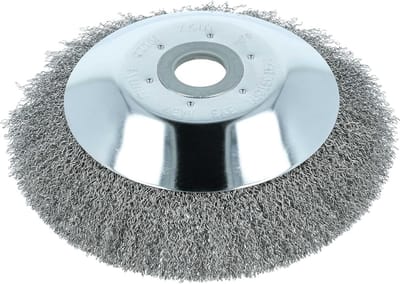Onkruidborstel - Metaalborstel Bosmaaier - Terras Reinigen - Zachte Staaldraden - Ø 20 cm - Zilver