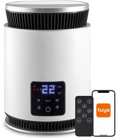 Evolar 360° Elektrische Kachel - 900/1800W - 25m2 - Keramische Ventilatorkachel - WiFi & App - Automatische Thermostaat - ECO-modus - EVO-PTC360W