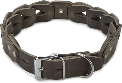 Beeztees Connex - Halsband Hond - Leer - Grijs - 60 cm x 30 mm
