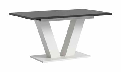 Motion eettafel V uitschuifbaar grijs NB wit NB - 90x150x76cm