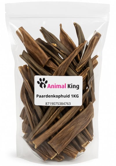 Paardenkophuid-1 kilo-hondensnacks-Animal King-gratis Animal King snackje erbij