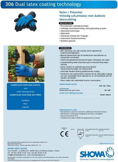 Showa - 306- handschoen maat 7/M x 10 paar