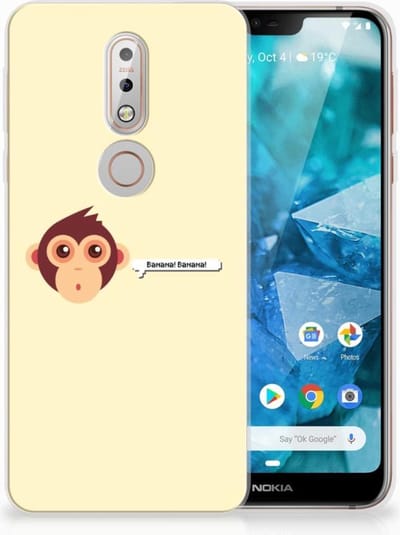 Nokia 7.1 Telefoonhoesje met Naam Monkey