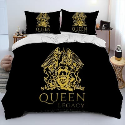 Freddie Mercury Queen-Rock-Band Dekbed Dekbedovertrek Beddengoed Set Dekbedhoes Bedset Dekbedhoes Kussensloop King Queen Maat Beddengoed Set 150*200cm 3pcs