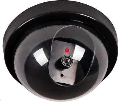Nep Beveiligingscamera - Dummy Camera Dome - Preventieve Afschrikking - Knipperende Rode LED - 12 x 8 cm - Zwart