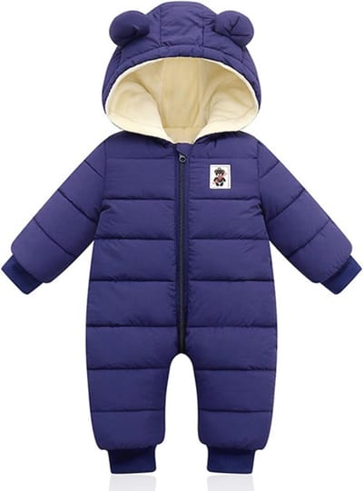 Hooded Winter Romper voor Baby's - Warme Snowsuit Jumpsuit voor Jongens en Meisjes (0-12 Maanden)