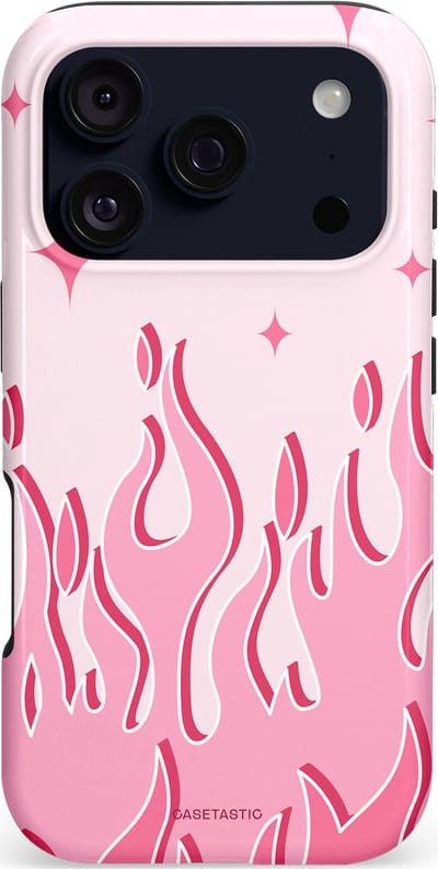 Casetastic hoesje geschikt voor Apple iPhone 17 Pro - MagSafe - Dubbellaagse bescherming - Twinkelvuur - Fashion Case - Wit Lichtroze Koraal