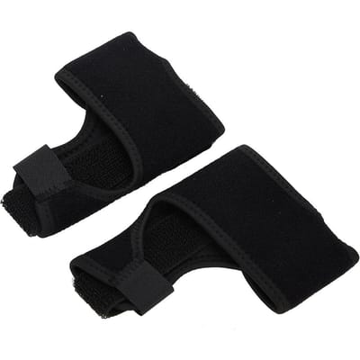 2 stuks Teen Spreider Hallux Valgus Spalk Rechttrekker Corrector Voetpijn Verlichting Hallux Valgus black