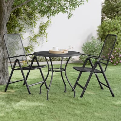 vidaXL - Tuintafel - Ø80x72 - cm - metaalgaas - antracietkleurig