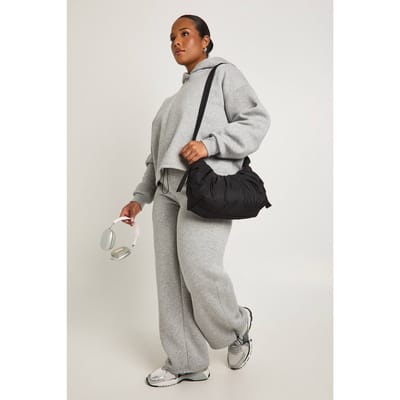 boohoo Dames Plus Toggle Joggers met wijde pijpen | Ash Grey | Maat: 16