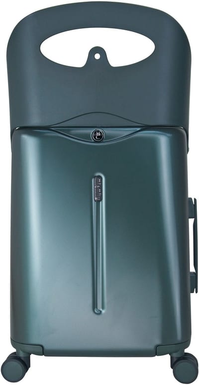 MiaMily Carry-On - Handbagage koffer - Ride-on voor kinderen - Met zitje tot 100kg - TSA slot - Forest green