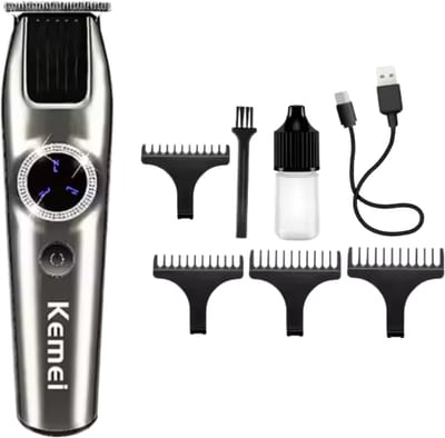 Kemei Professionele Tondeuse - Draadloze Tondeuse - Tondeuse Mannen - Tondeuse hoofdhaar - Haartrimmer - Grijs - Tondeuses - Trimmer Mannen