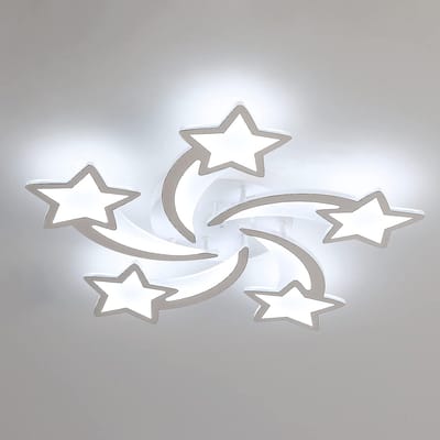 Riserva LED Plafondlamp Meteor Design - 60W - 6700 lm - 6500K Koel Wit - Wit - Moderne Design Plafonnière voor Woonkamer, Slaapkamer, Eetkamer en Keuken