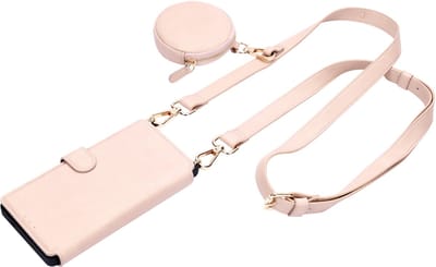 Casemania Hoesje Geschikt voor Samsung Galaxy S25 Ultra - Roze - 'Amsterdam' Magnetische Wallet Case met Pasjeshouders, Afneembare Backcover, Koord en Pouch - Portemonnee Bookcase met Telefoonketting en Minitasje - Geschikt voor MagSafe