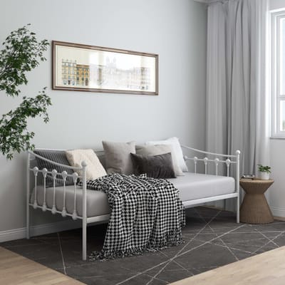 vidaXL - Slaapbank - metaal - wit - 90x200 - cm