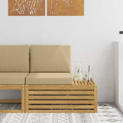vidaXL - Buitenhoekbank - Wit - 91 - x - 63 - x - 73 - cm - Massief - Acacia - Hout