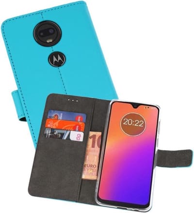 Booktype Telefoonhoesjes - Bookcase Hoesje - Wallet Case - Geschikt voor Motorola Moto G7 - Blauw