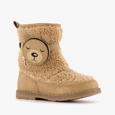 Blue Box meisjes teddy laarsjes met ritszakje bruin - Maat 22