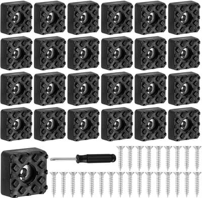 Dailygoods- Rubberen Voetjes 25 Stuks - Antislip Vloerbeschermers - Schroef in Rubber - Tuinmeubelpoten - Meubelpads 22 x 22 mm - Duurzaam en Corrosiebestendig - Meubelbeschermers