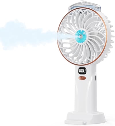 4000mAh mist‑ventilator met 5 snelheden, LED‑display, voet en draadloos gebruik, voor studie, werk en zomercadeau
