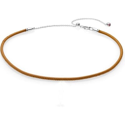 Nieuwe 925 Sterling Zilveren Ketting Geweven Stof Choker Verstelbare Schuif Leren Ketting Voor Vrouwen Populaire Kralen Charme Diy Sieraden 60cm white