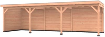 Douglas overkapping, 750 x 350, met achterwand en zijwand, Westwood Comfort Plus