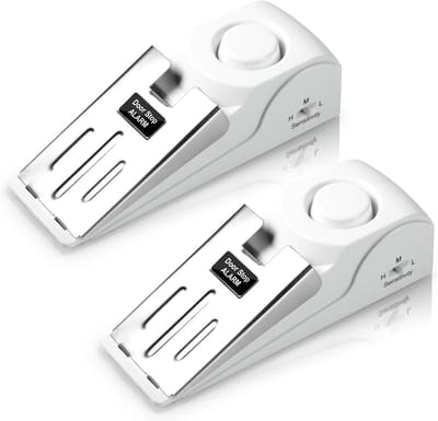Deurstopper Alarm - Wegsleepbeveiliging - Extra Beveiliging - 120 dB Sirene - 2er-Pack - Wit