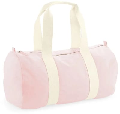 Westford Mill EarthAware® Organic Barrel Bag WM814 - Pastel Pink - 50 x 25 x 25 cm