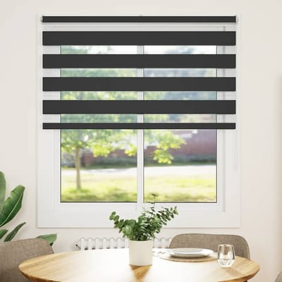 vidaXL - Zebra - rolgordijn - 135x100 - cm - stofbreedte - 130,9 - cm - zwart