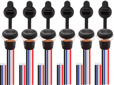 Dailygoody - 6x USB-C Connector Waterdicht 4-Pin Pigtail Kabel voor Snelladen
