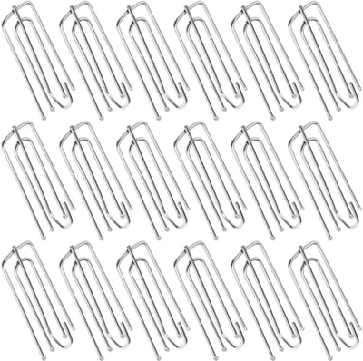 Dailygoods- Gordijnhaken 60 Stuks - Metalen Haken - Heavy Duty - Plooihaken - Zilver - 69,5x23,5 mm - Duurzaam Materiaal