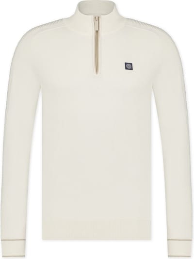 Blue Industry Half Zip Trui Ecru - Maat M - Heren - Schipperstrui