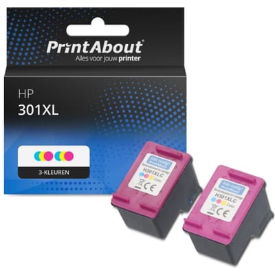 PrintAbout huismerk Inktcartridge 301XL (D8J46AE) 3-kleuren Multipack Hoge capaciteit Geschikt voor HP