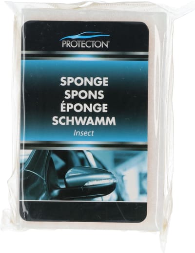 Protecton Insectenspons – Voor verwijderen van insecten en hardnekkig vuil – Voor glas, kunststof en niet-gelakte oppervlakken – 12x8x4cm