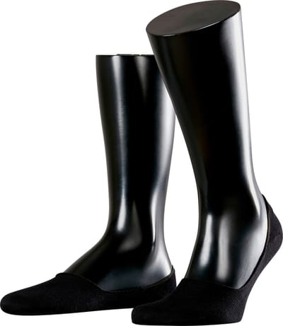 Esprit Basic Uni 2-Pack onzichtbar eenkleurig katoen multipack footies heren zwart - maat 39-42