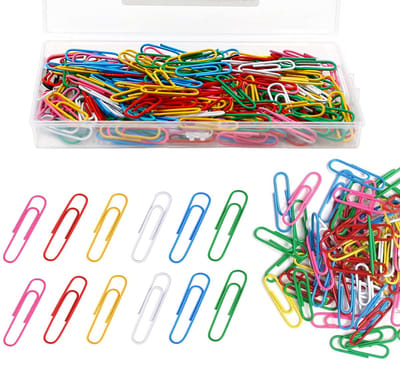 JHUBERS- Paperclips 200 stuks - Gekleurde Paperclips - Kantoor Benodigdheden - School Benodigdheden - Metalen Paperclips - 28 mm Formaat - Kantoorbenodigdheden