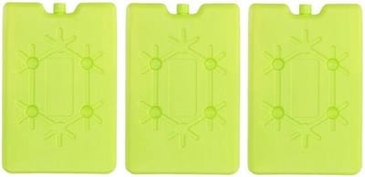 Koelelement plat - 3x - groen - 200 ml - 11 x 16 cm - koeltas/koelbox element