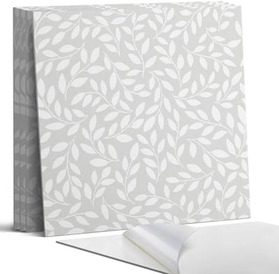 Coloray Wandpanelen Zelfklevend - Delicaat bladpatroon Zelfklevende Wandpanelen - 50 cm x 50 cm - Grijs Wandpaneel PVC - 4 stuks - Bloemen en planten Wandpanelen Zelfklevend - Wandpaneel Keuken - Wandpanelen Badkamer
