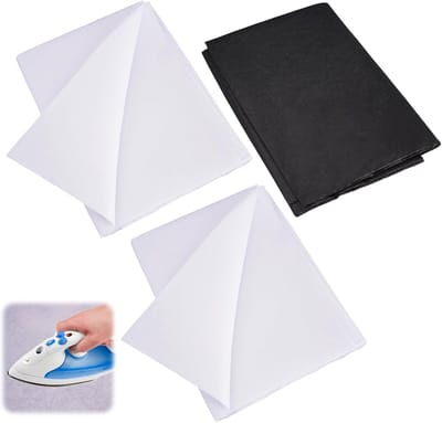Strijkvliesstof Versterking - Naaibenodigdheden - Kleding Versterken - Enkelzijdig Smeltbaar - 100x100cm - Wit Zwart