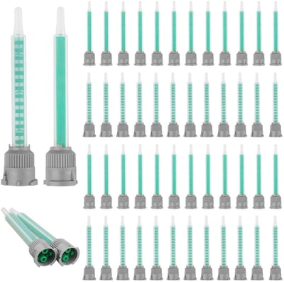 50 stuks 9 cm mengnozzles voor 2K lijm, epoxyhars en twee-componentenlijm, geschikt voor 50 ml cartridges en perfecte mengverhouding 1:1 & 1:2