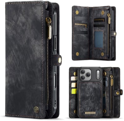 Solidenz Hoesje - Geschikt voor Apple iPhone 17 Pro - Urban Wallet - Zwart