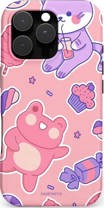 Casetastic hoesje geschikt voor Apple iPhone 16 Pro - MagSafe - Dubbellaagse bescherming - Snoepvriendjes - Fashion Case - Lichtroze Lavendel Koraal