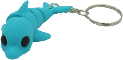 Dolfijn sleutelhanger - Turqouise - 3d geprint - Cadeau dierenliefhebber - Sleutelhanger dier - 6,5cm