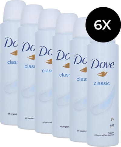 Dove Classic Deodorant Spray - 6 x 150 ml
