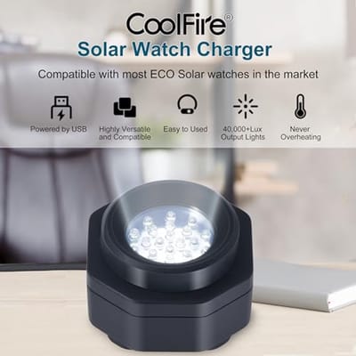 Type-C UV-vrije zonne-horloge snellader voor eco solar horloges voor mannen - draagbare batterijlader voor geavanceerde zonne-horloges