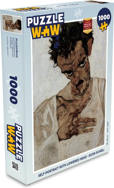 Puzzel Self-Portrait with Lowered Head - Egon Schiele - Legpuzzel - Puzzel 1000 stukjes volwassenen